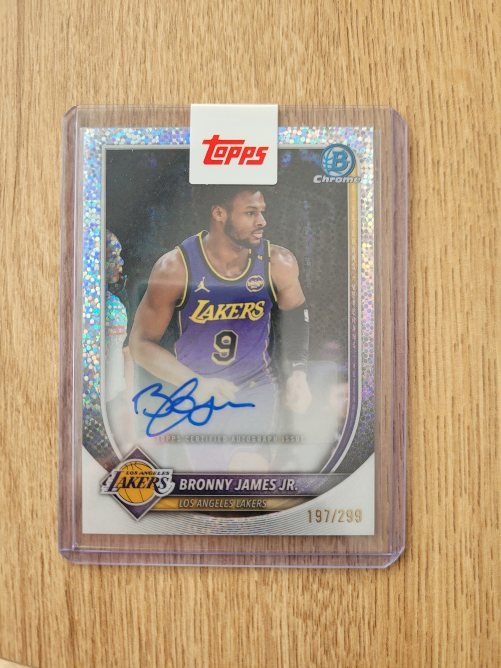 Topps Los Angeles Lakers Purple & Gold Bronny James Jr. Autograph Card